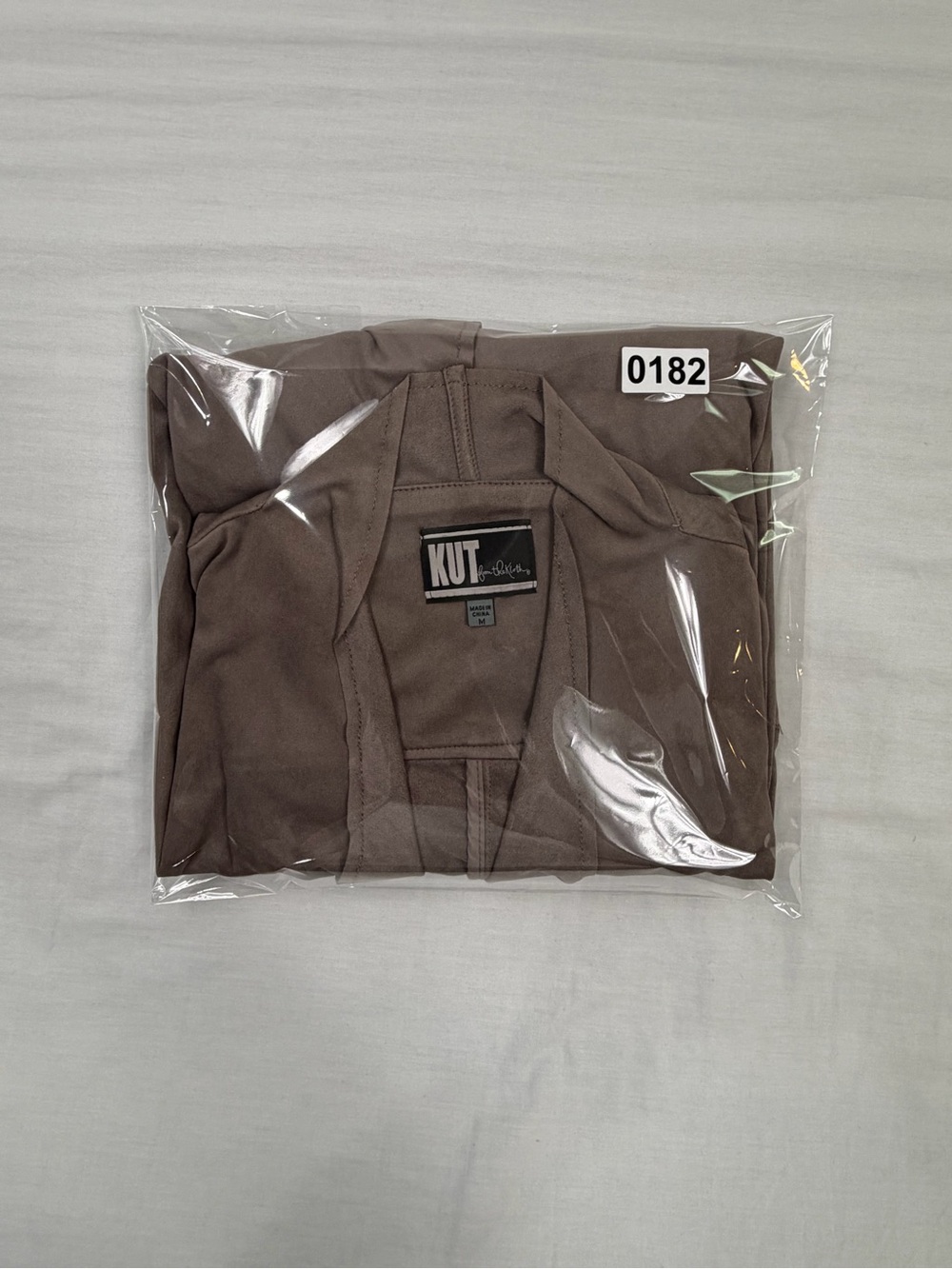 KUT from the Kloth Tayanita Tan Faux Suede open front draped Jacket in Tan M - Picture 14 of 14